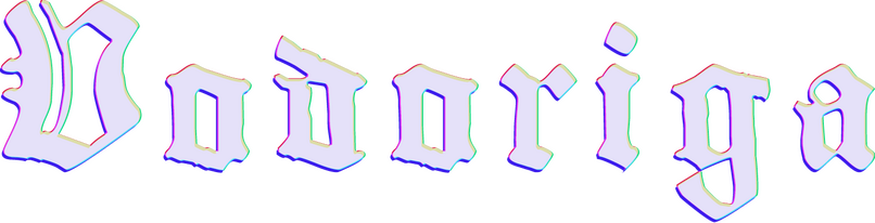 Image of text in a white gothic font saying "Vodoriga", meaning gargoyle in croatian.